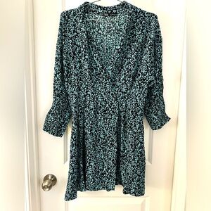 Zara Animal Print Short Viscose Wrap Dress. Size L.